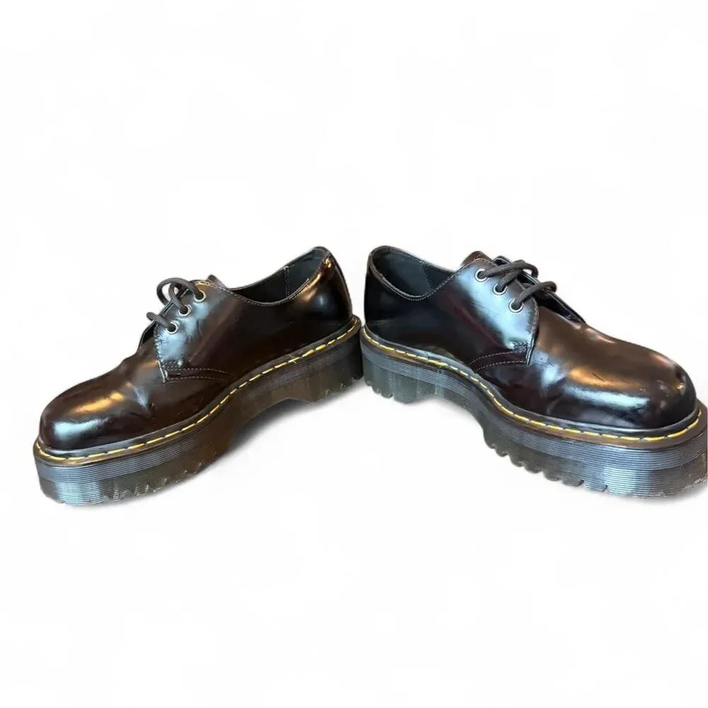 Dr. Martens 1461 Quad Platform Oxford Shoes Black Smooth Leather M10 W11 EU43